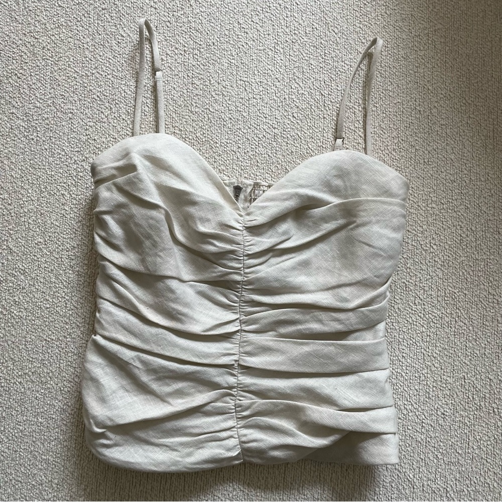 Reformation Linen Bustier Top